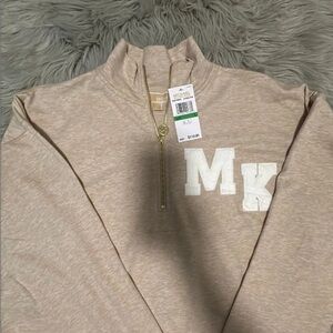 Michael Kors Oatmeal Heather Quarter-Zip Pullover